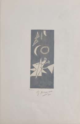 Grau Himmel II (Farblithographie) - Georges BRAQUE