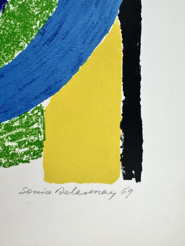 Schwarze Kachel (Farblithographie) - Sonia DELAUNAY