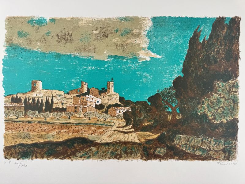 Roland Oudot (1897-1981) // Village provençal (Lithographie) — Artistes Divers