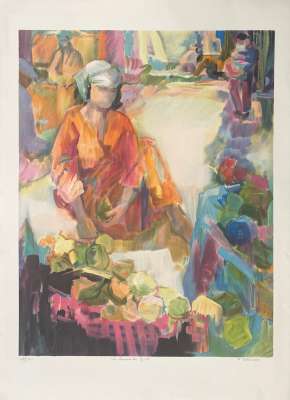 Monique Baroni (1930-2016) // The fruit season (Lithograph) -  Artistes Divers