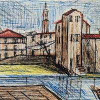Saint-Tropez, la Ponche (Grabado) — Bernard BUFFET — Vista de detalle
