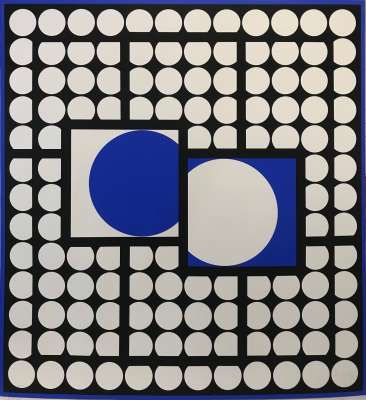 Bellatrix Bleu (Sérigraphie) - Victor  VASARELY
