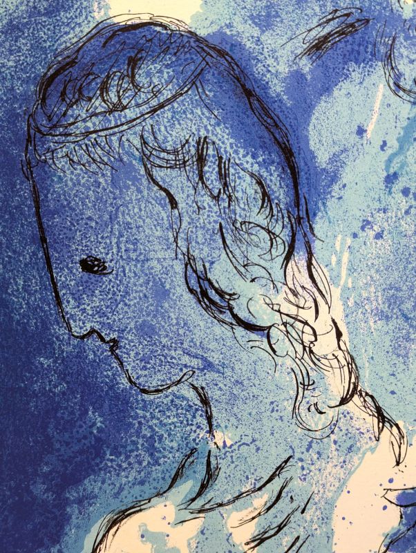 Abraham et Sarah (Farblithographie) - Marc CHAGALL