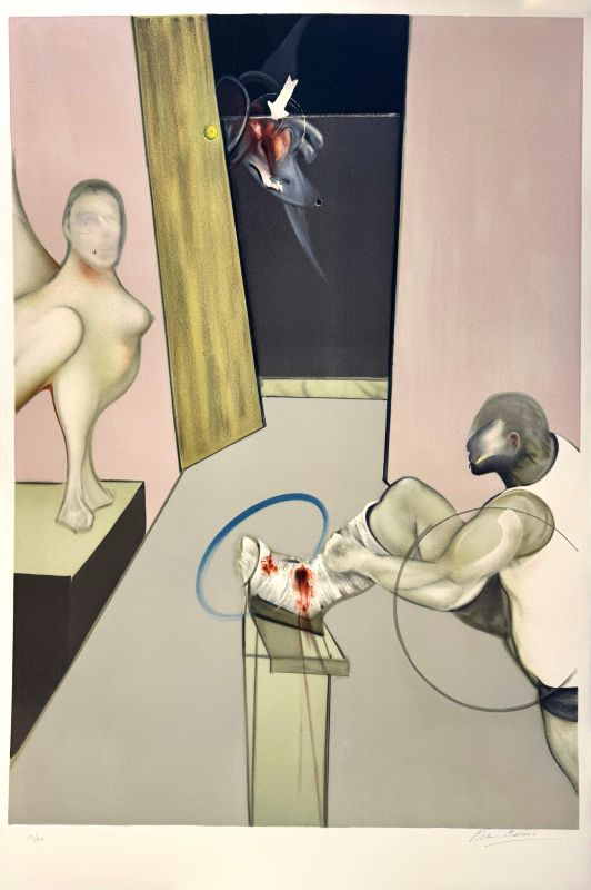 Ödipus und die Sphinx (Farblithographie) — Francis BACON — Vorderansicht