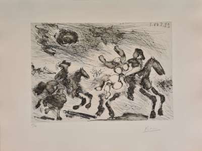 Orage, enlèvement, poursuite (Eau-forte) - Pablo  PICASSO