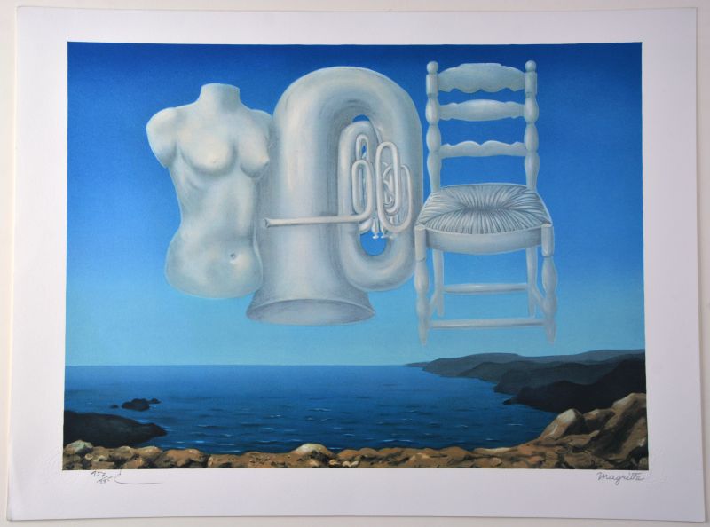 Die bedrohliche Zeit (Farblithographie) - René MAGRITTE