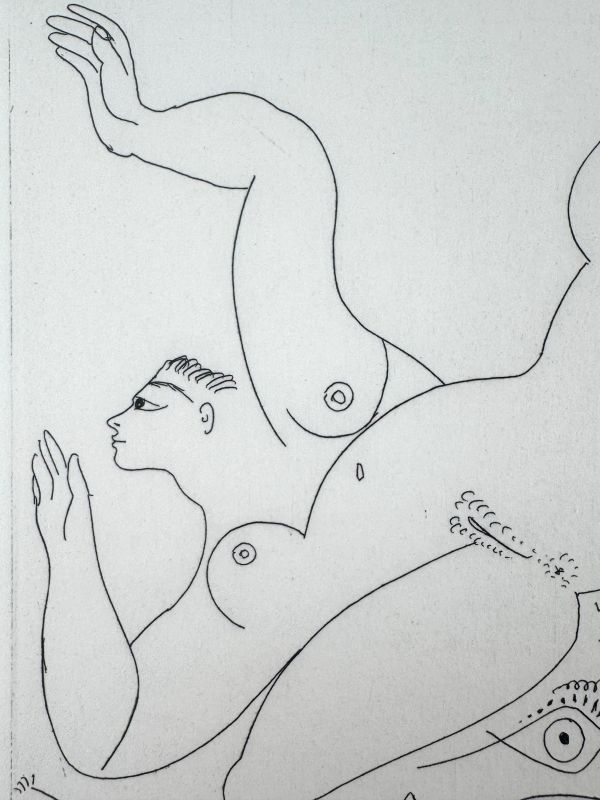 T&eacute;l&eacute;vision : gymnastique au sol, avec spectateurs (pl. 283 de la S&eacute;rie 347) (Eau-forte) - Pablo  PICASSO