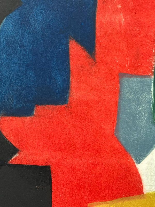 Composition bleue, rouge, verte et noire III (Aguafuerte y aguatinta) - Serge  POLIAKOFF