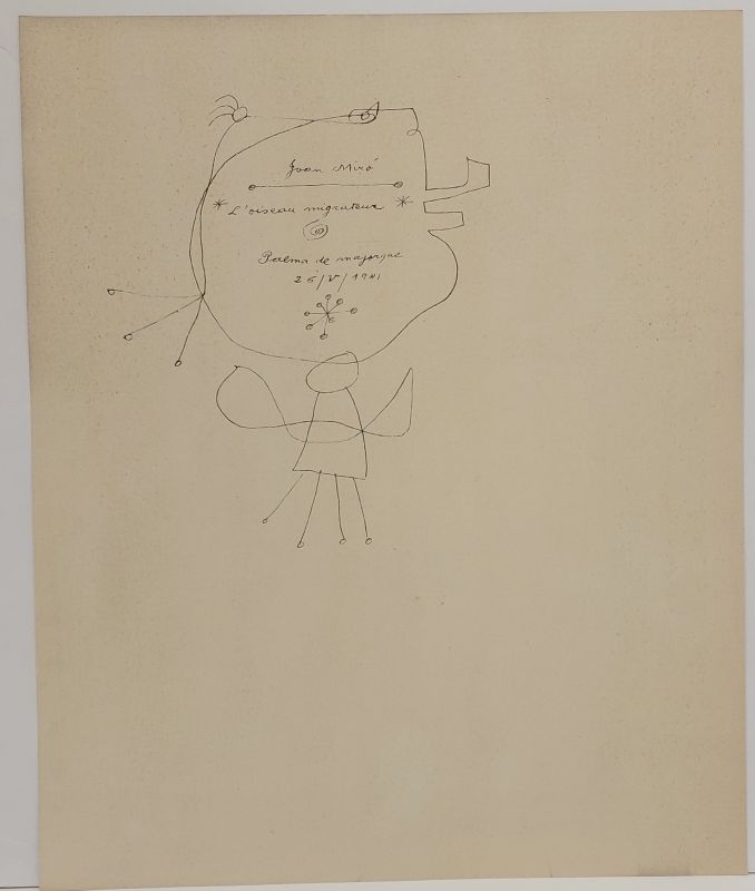 L'oiseau migrateur (Constellations) (Pochoir) — Joan MIRO — Vue arrière
