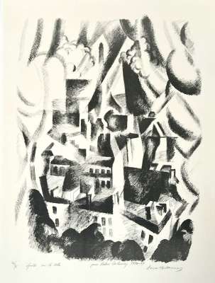 Robert Delaunay (1885-1941) // Fenêtre sur la ville (Lithographie) -  Artistes Divers