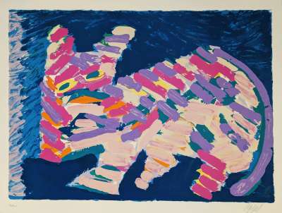 Resting Cat (Lithograph) - Karel APPEL
