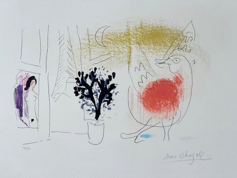 The Red Rooster (Lithograph) - Marc CHAGALL