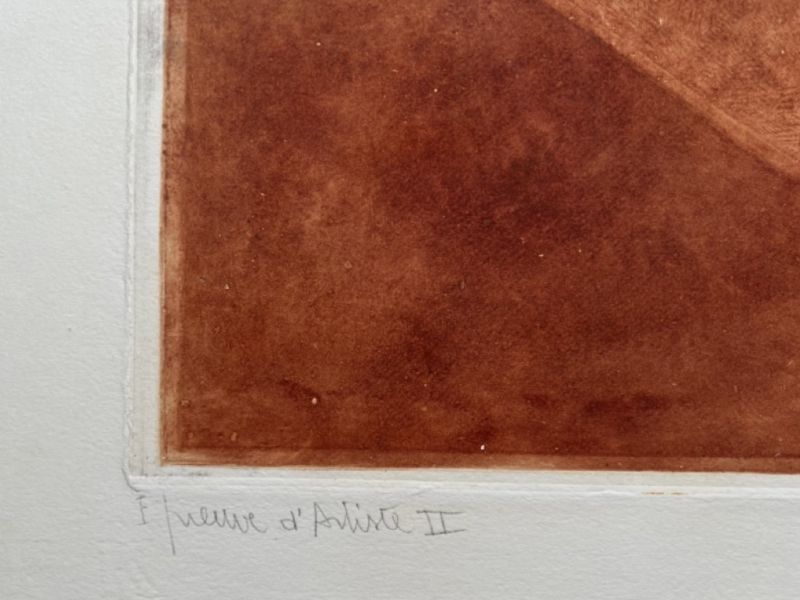 Composition brune, jaune et mauve VIII (Etching and aquatint) - Serge  POLIAKOFF