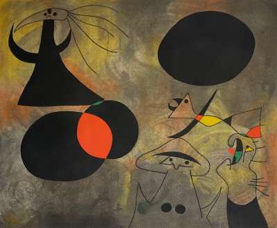 Le lever du soleil (Constellations) (Pochoir) - Joan  MIRO