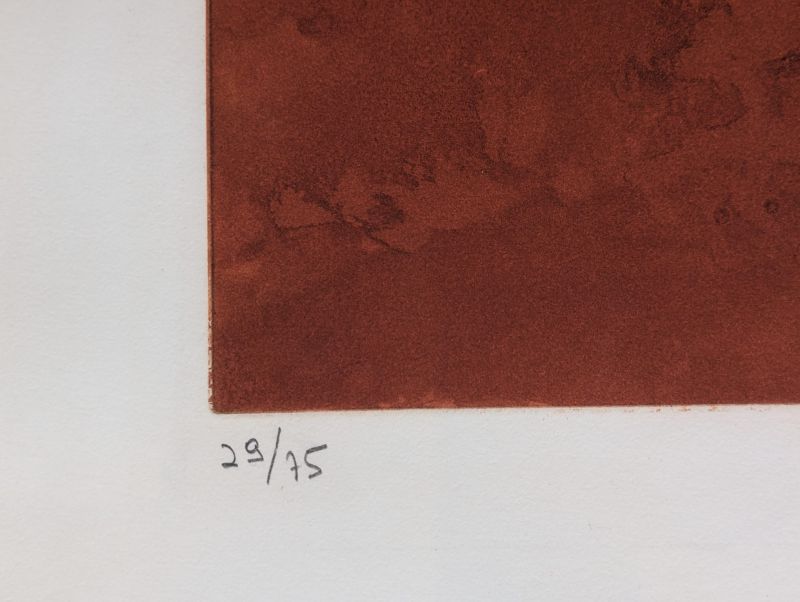 Composition rouge et bleue XXXII (Aquatinte) - Serge  POLIAKOFF