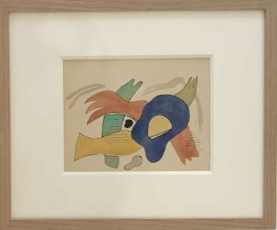 Composition 1939 (Aquarelle (moderne)) - Fernand LEGER