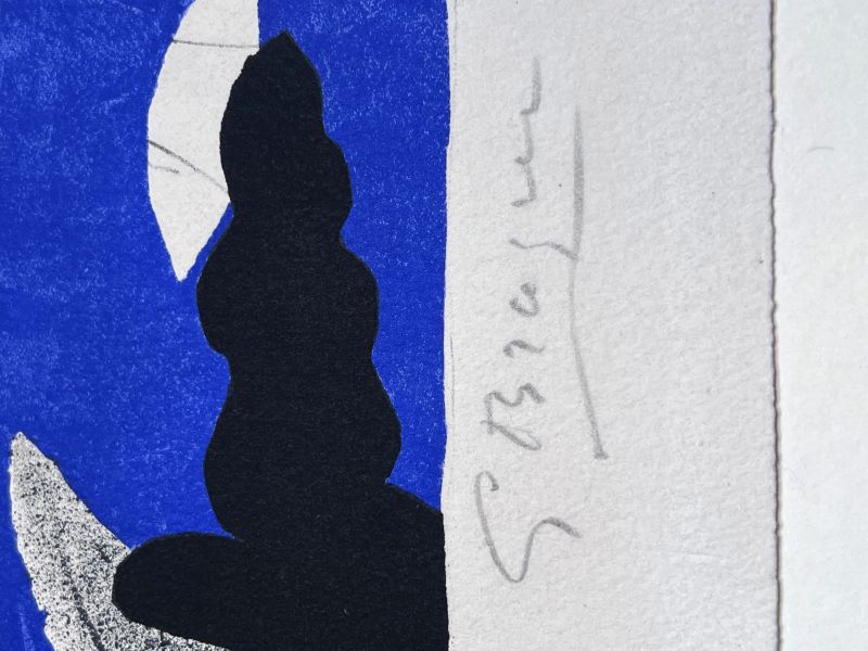 Dos p&aacute;jaros con nubes (Litografía) - Georges BRAQUE