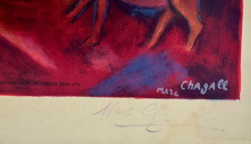 Bonjour Paris (Lithographie) - Marc CHAGALL