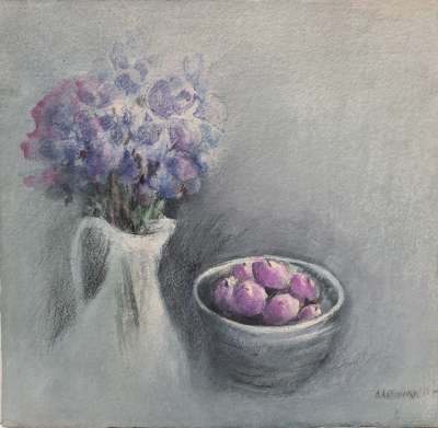 Les prunes (Aquarell (zeitgenössisch)) - Annapia ANTONINI