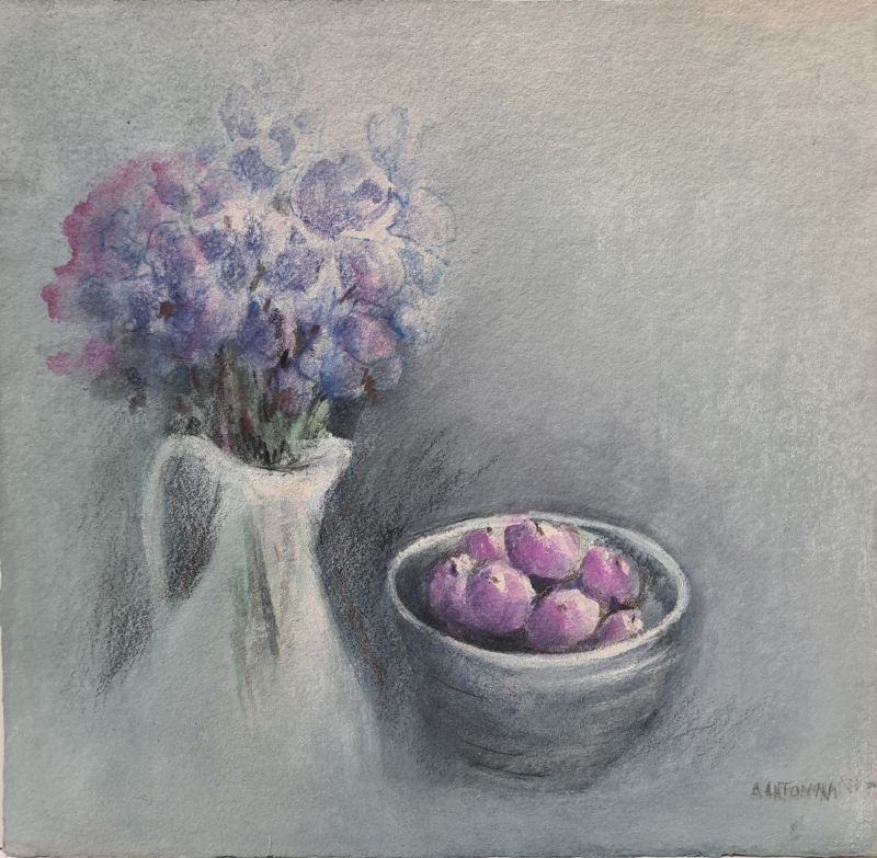 Les prunes (Aquarell (zeitgenössisch)) - Annapia ANTONINI