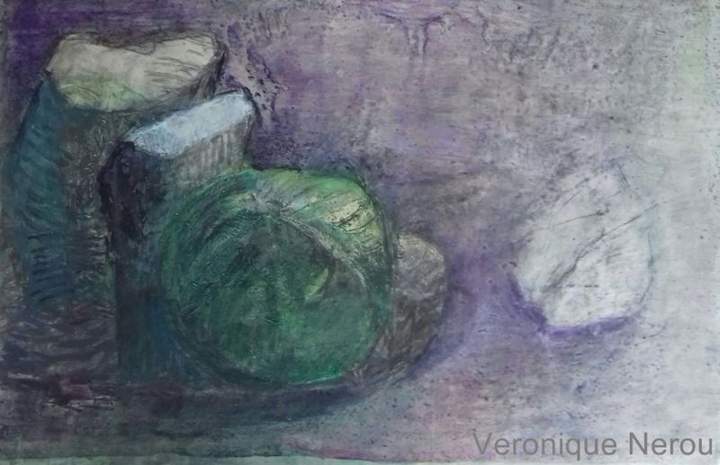 Le chou minéral (Huile sur toile (contemporain)) - Véronique NEROU