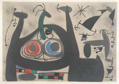 The Lizard with Golden Feathers (Lithograph) - Joan  MIRO