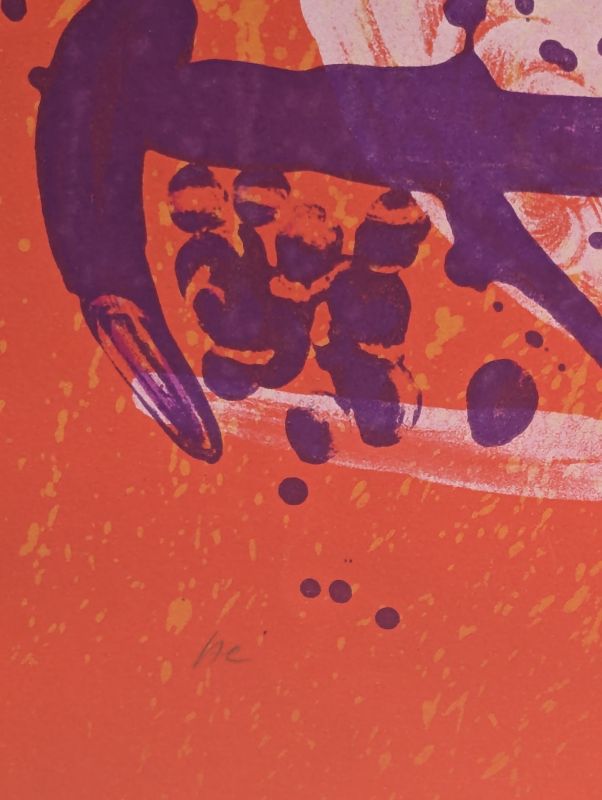 Cabalgada - Rojo Violeta (Litografía) - Joan  MIRO