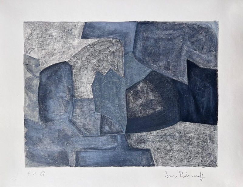Composición gris (Litografía) - Serge  POLIAKOFF