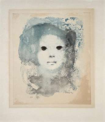 L&eacute;onor Fini (1907-1996) // Portrait d'une jeune fille (Aguafuerte y aguatinta) -  Artistes Divers