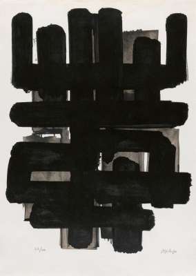 Lithographie n°3 (Farblithographie) - Pierre  SOULAGES