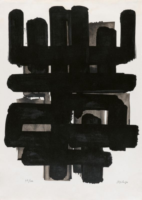 Lithographie n°3 (Lithographie) - Pierre  SOULAGES