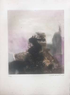 L'étang (Eau-forte) - Wou-ki  ZAO