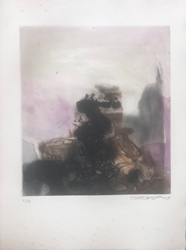 L'étang (Eau-forte) - Wou-ki  ZAO