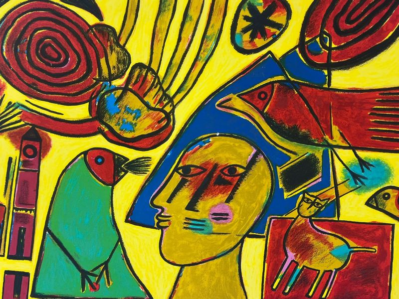 La conversation (Lithographie) - Guillaume CORNEILLE