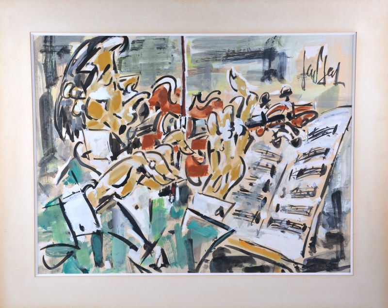 Le Violoniste (Gouache (moderne)) -  GEN PAUL