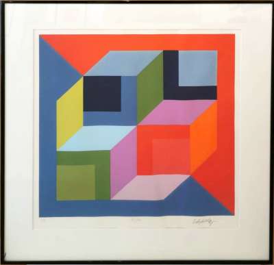 Lapidaire-N (Sérigraphie) - Victor  VASARELY