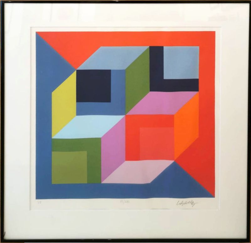 Lapidaire-N (Sérigraphie) - Victor  VASARELY