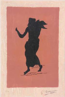 Character on pink background (Lithograph) - Georges BRAQUE