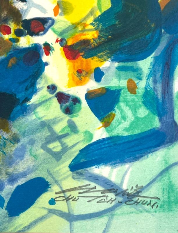 Saison bleue (Planche VII) (Lithograph) - Teh-Chun CHU