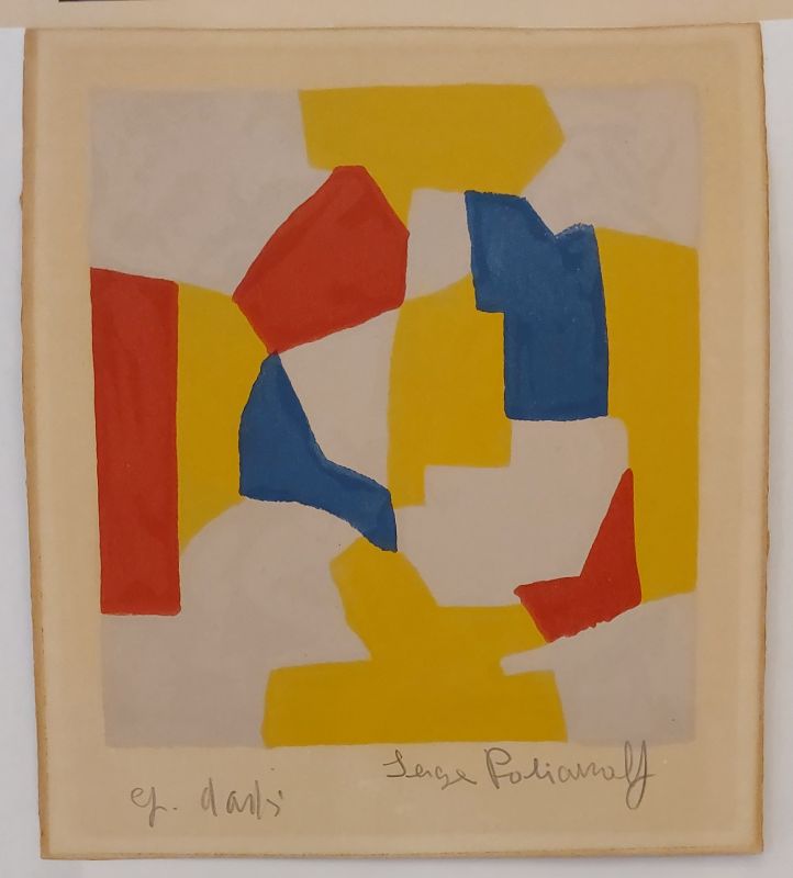 Komposition in Grau, Gelb, Rot und Blau (Farblithographie) - Serge  POLIAKOFF