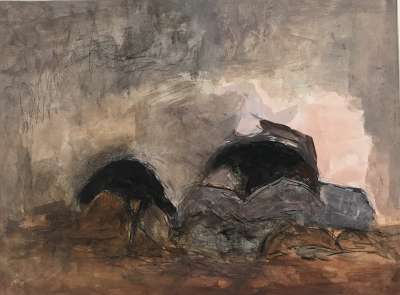 Lakshmi's chickens (Oil on paper (contemporary) ) - Véronique NEROU