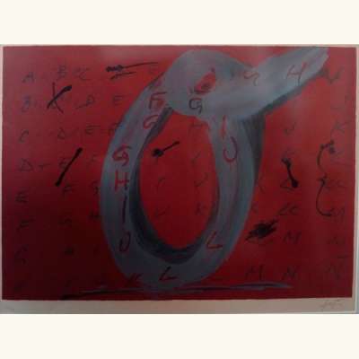 Lettre O (Lithographie) - Antoni  TAPIES