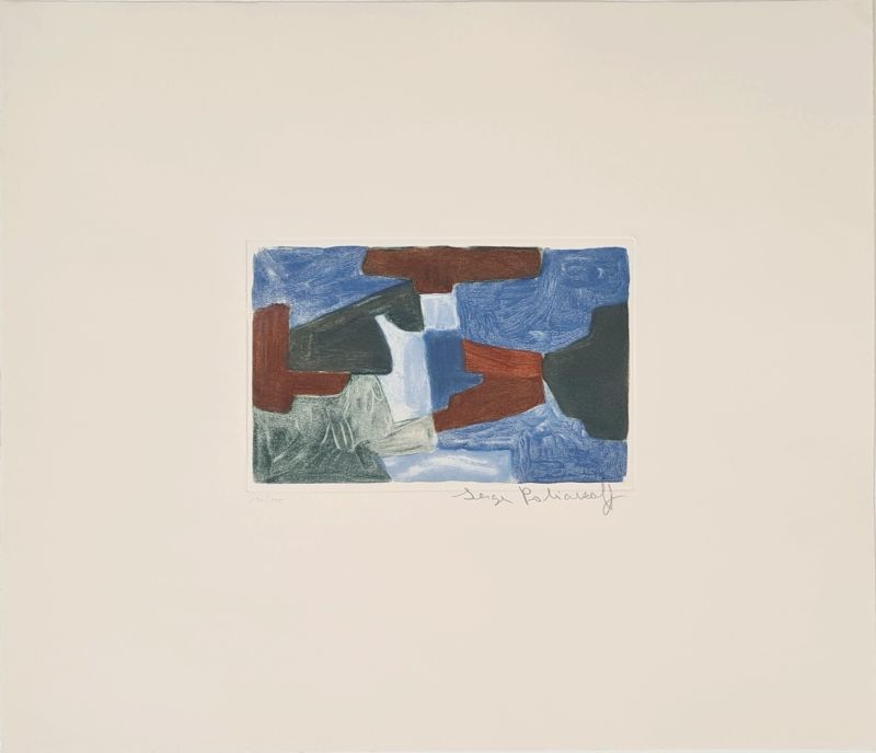 Composition bleue, verte et brune XXXIII (Grabado) - Serge  POLIAKOFF