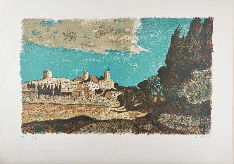 Roland Oudot (1897-1981) // Village provençal (Lithographie) — Artistes Divers