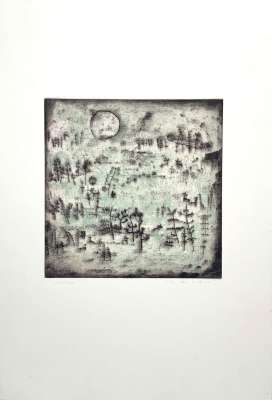 Paysage au soleil (Eau-forte) - Wou-ki  ZAO