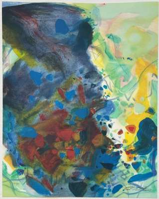 Saison bleue (Planche VII) (Lithographie) - Teh-Chun CHU