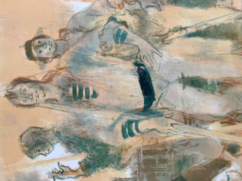 Lucien Fontanarosa (1912-1975) // Gondoliers à Venise (Litografía) — Artistes Divers — Vista de detalle