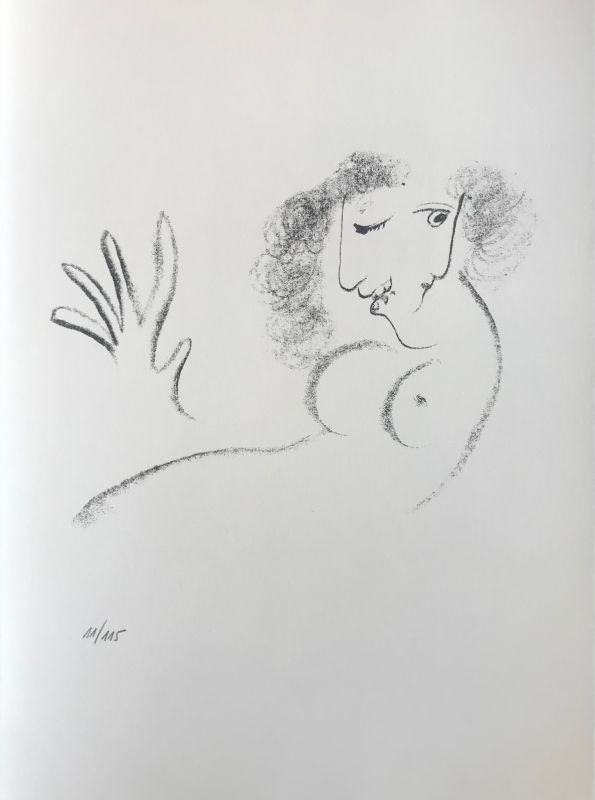 Une rose glacée (Lithographie) - Marc CHAGALL
