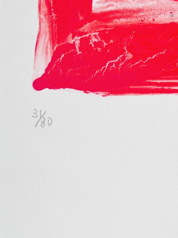 Grand rideau rouge pour Hong Kong (Lithographie) - Olivier DEBRE