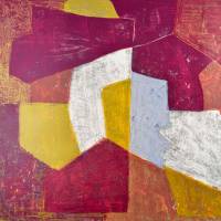 Carmine, brown, yellow and grey composition (Lithograph) — Serge POLIAKOFF — Detail view